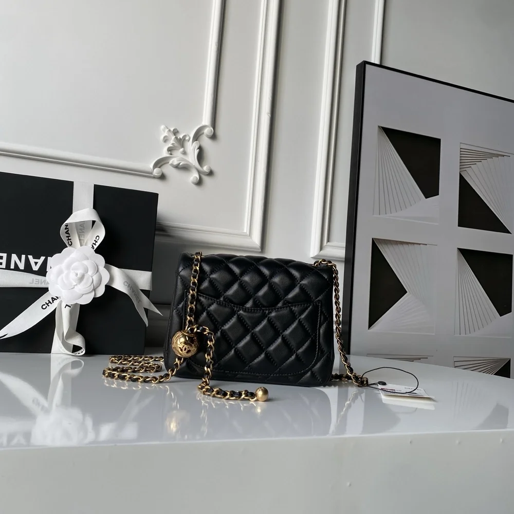 Chanel Mini Flap Bag with Top Handle & Ball